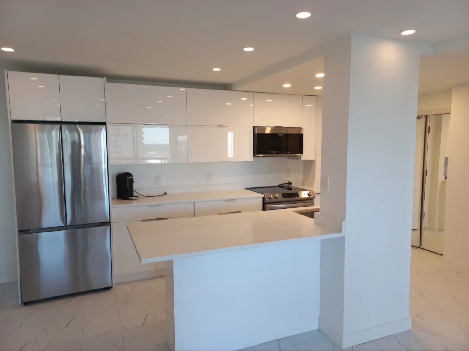 Bright white modern kitchen